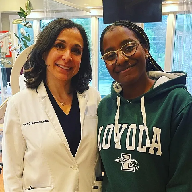 Dr. Gellerman with a patient